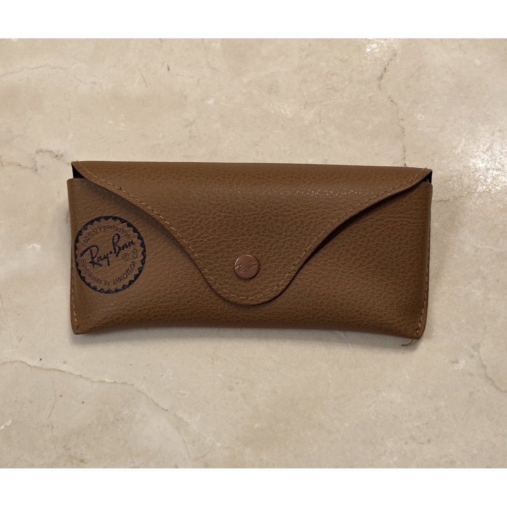 Authentic Luxottica Ray Ban Pebbled Brown Sunglasses‎ Glasses Snap Case ONLY
